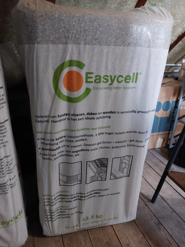 2,5 pak Easycell isolatiemateriaal - 12.5kg per pak, Doe-het-zelf en Verbouw, Isolatie en Afdichting, Ophalen