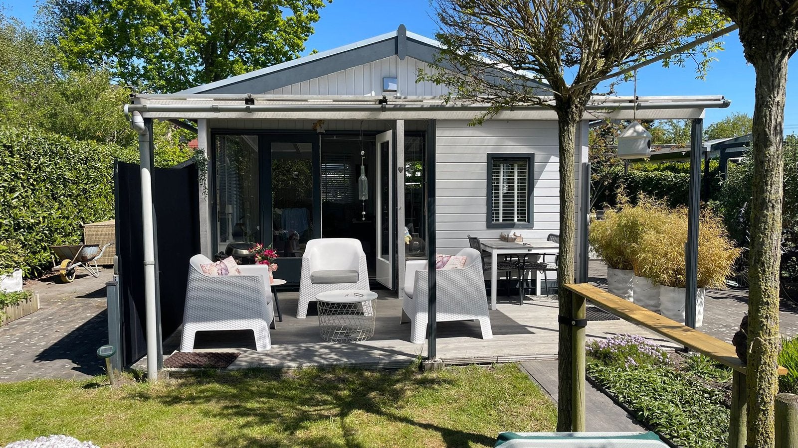 Zomerhuis Volkstuin Tuinhuis Rotterdam Nesselande, Tuin en Terras, Tuinhuizen, Ophalen, 500 cm of meer, Met overkapping, Hout