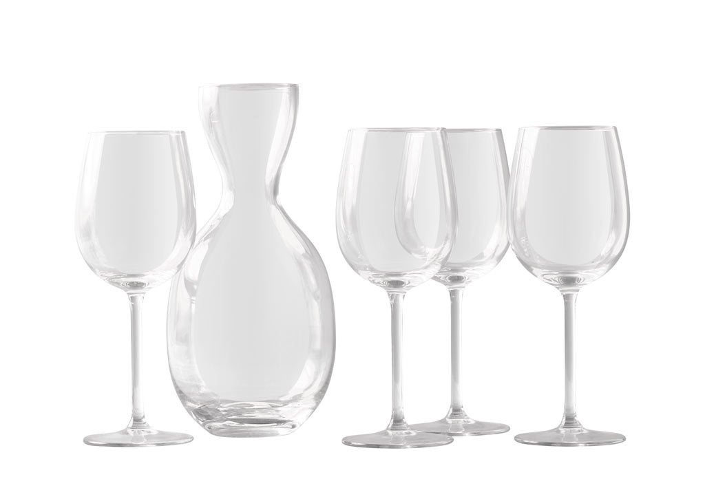 Nieuw | Royal Leerdam Podium Set wijnglazen + karaf 5-delig, Glas of Glazen, Overige merken, Nieuw, Ophalen of Verzenden
