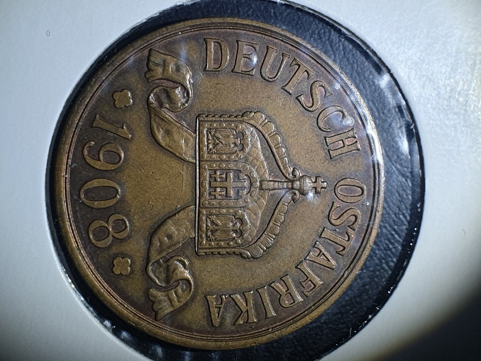 Duitse munt 1908 - 5 Heller Duits Oost-Afrika, Postzegels en Munten, Ophalen of Verzenden, Duitsland, Losse munt
