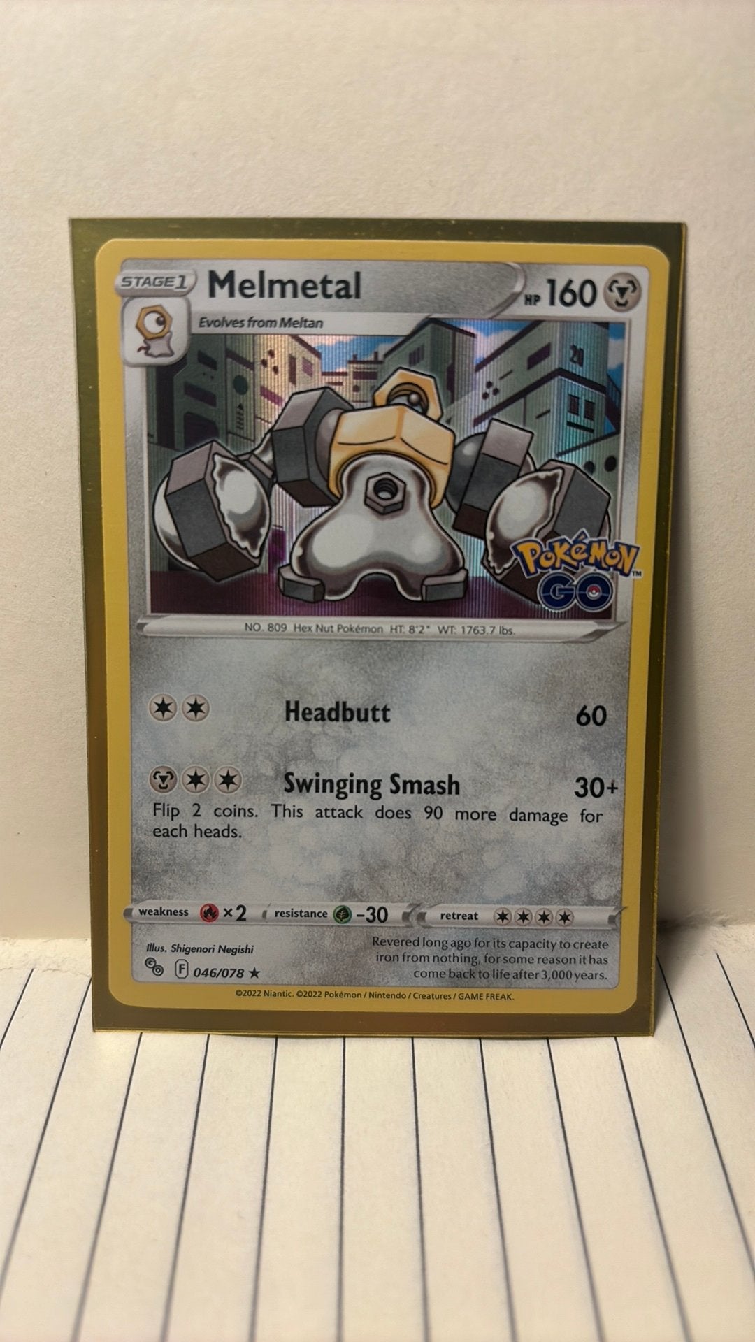 Melmetal 046/078 pokemon go holo 09 pokemon kaart, Ophalen of Verzenden, Nieuw, Boosterbox