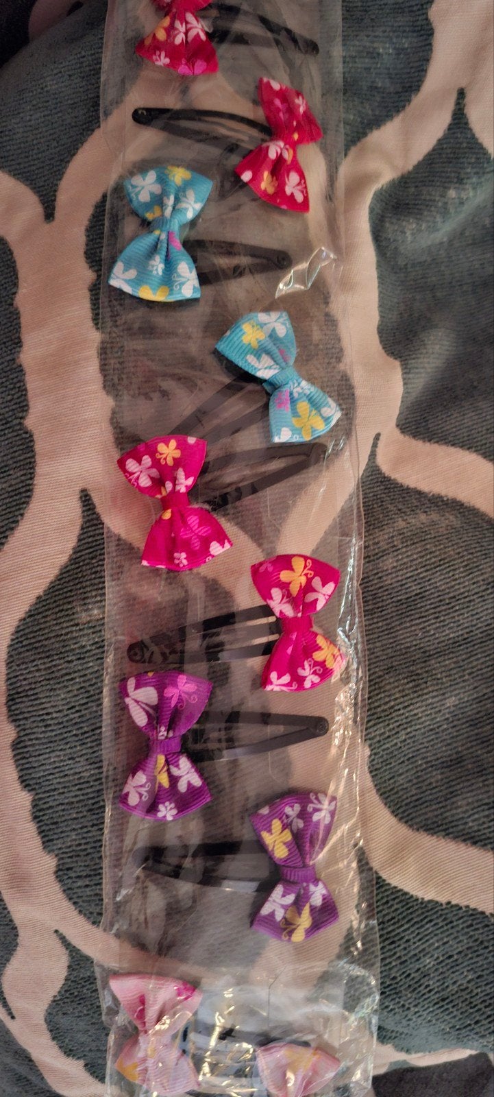 Leuke haarspeldjes met strikje en bloemenprint, Verzenden, Nieuw, Onbekend