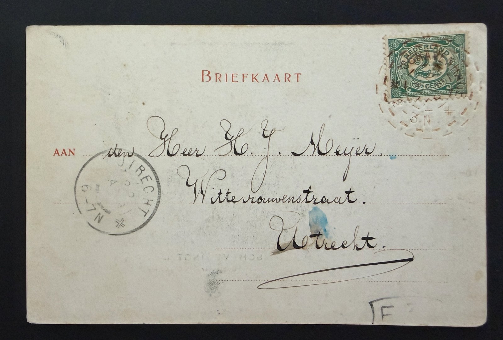 Prentbriefkaart Zeldzaam Brandstempel 's Gravenhage 22aug 01, Postzegels en Munten, Verzenden, T/m 1940, Gestempeld