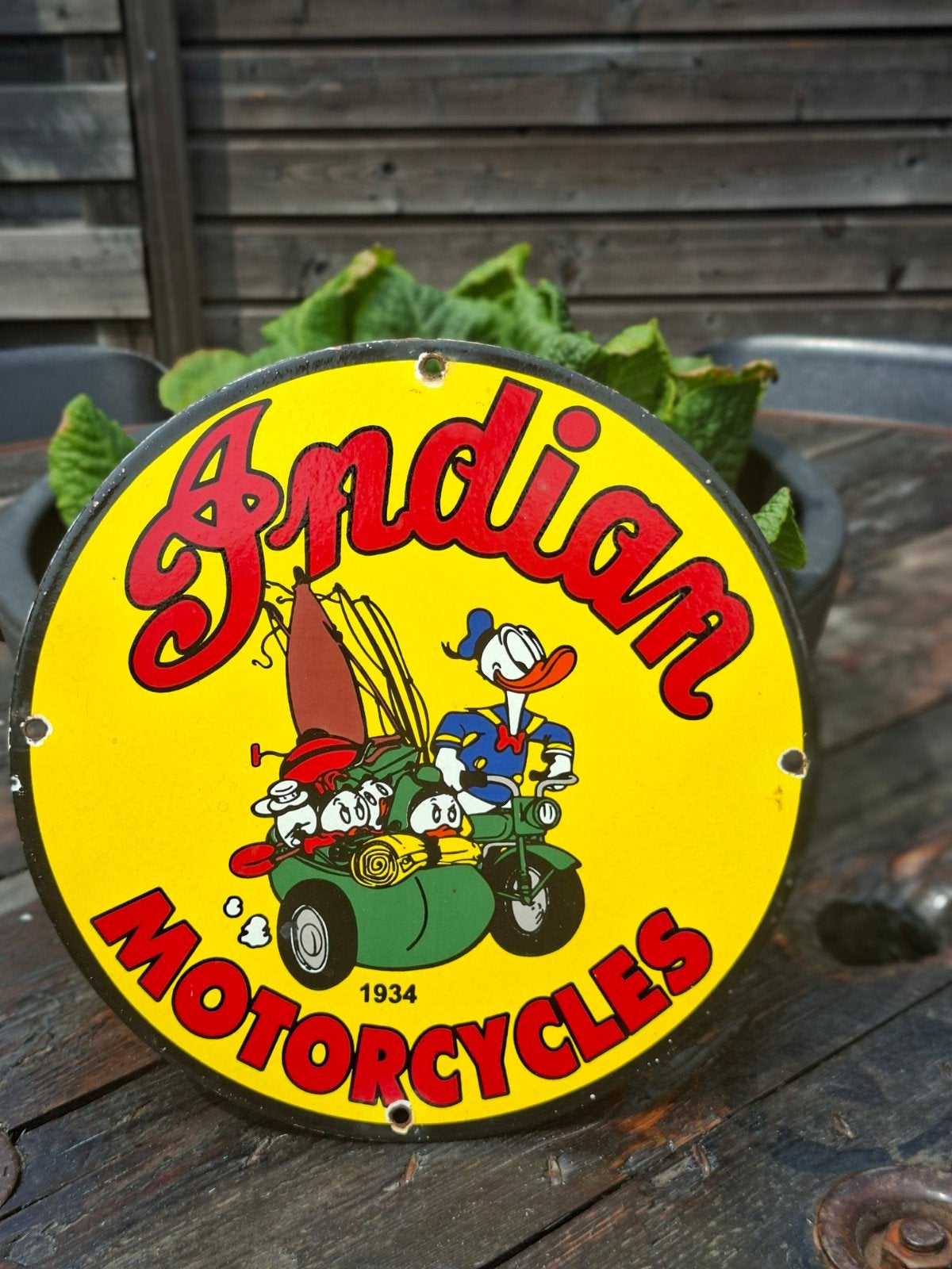 indian motorcycles emaille reclamebord, Ophalen of Verzenden, Gebruikt, Reclamebord