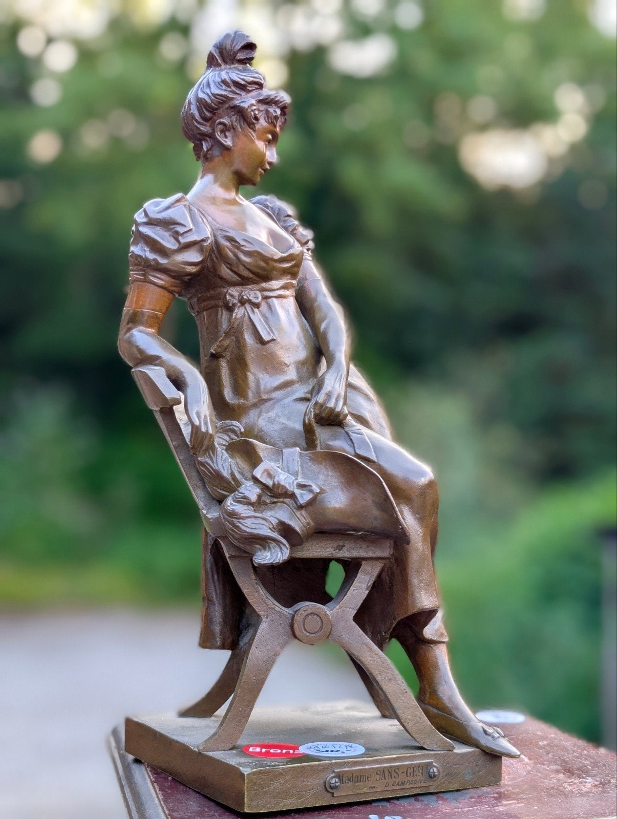 Antiek bronzen beeld. €310.  Hoog 38 cm, Antiek en Kunst, Ophalen