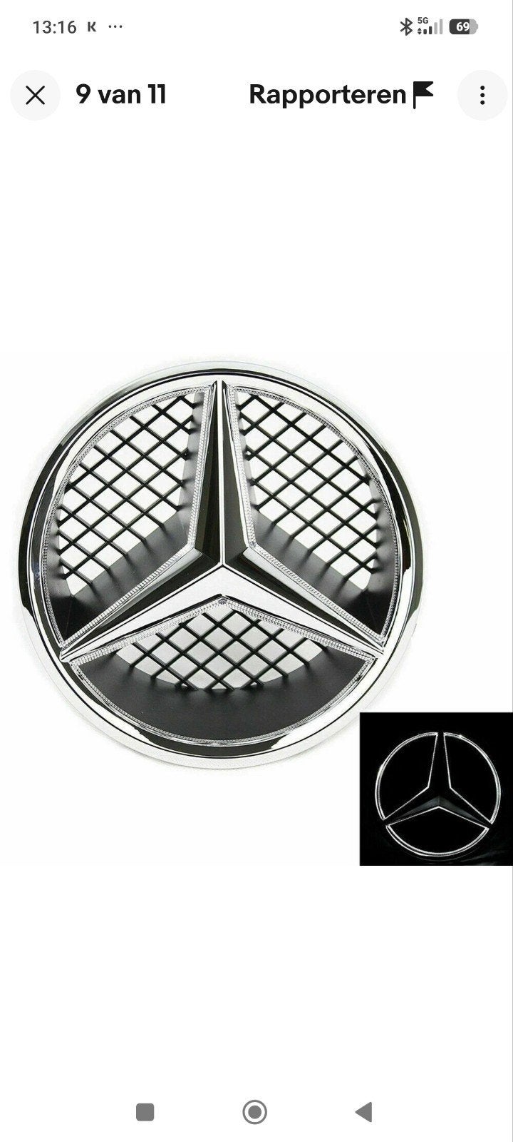 Mercedes-Benz LED Grille Ster Logo Emblem 18.2cm, Ophalen of Verzenden, Nieuw, Mercedes-Benz