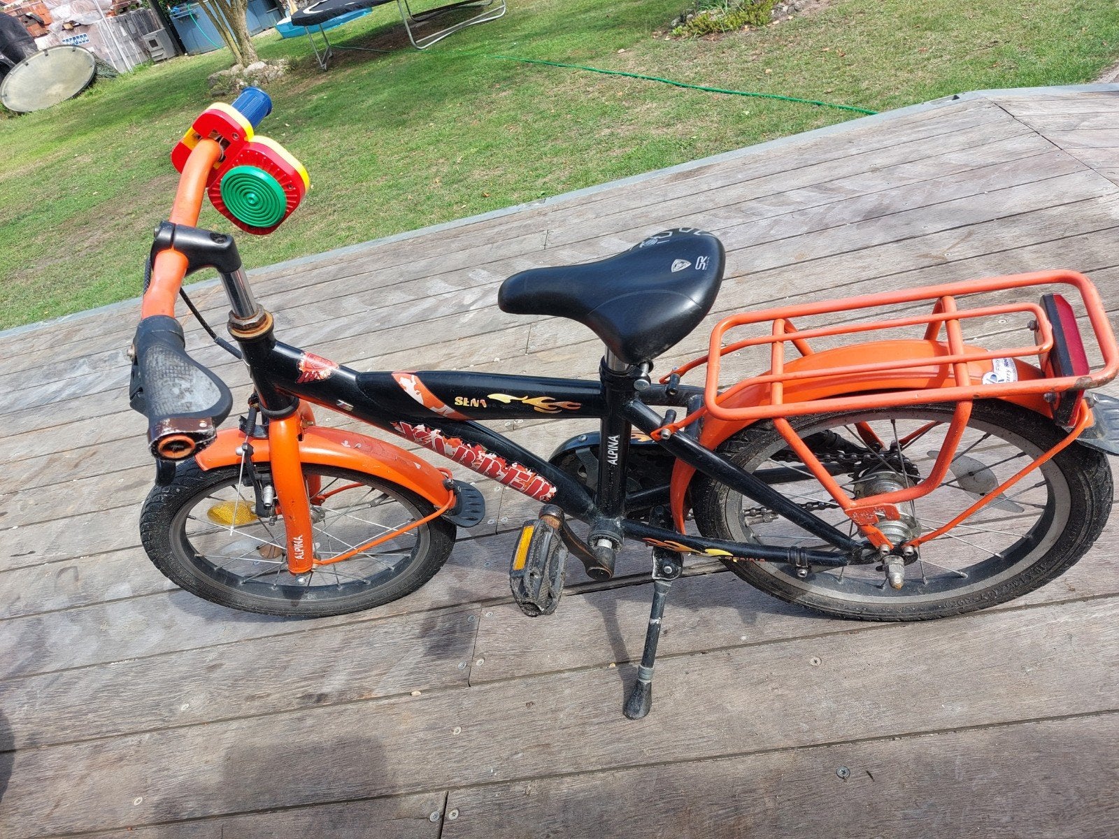 Alpina Senna kinderfiets 16 inch met bagagedrager, Ophalen, Terugtraprem, Alpina, 16 tot 20 inch