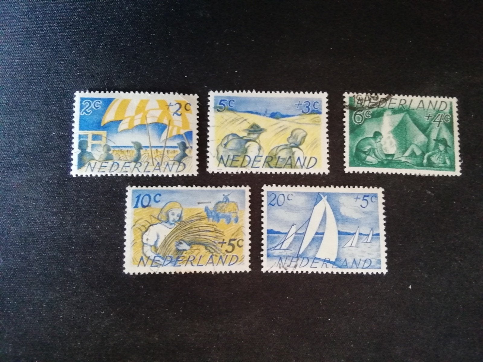 41 NEDERLAND SERIE NR 513/517 GESTEMPELD, Ophalen of Verzenden, Na 1940, Gestempeld