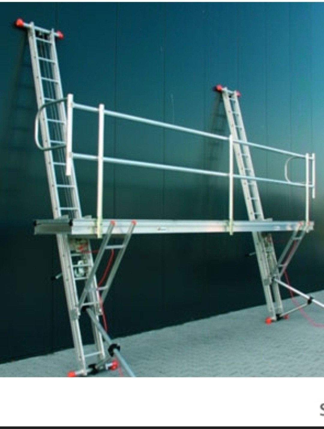 Wienese Werkstelling 5m Loopbrug + 2x 4m Ladders, Doe-het-zelf en Verbouw, Steigers, Zo goed als nieuw, Gevelsteiger, 5 meter of hoger