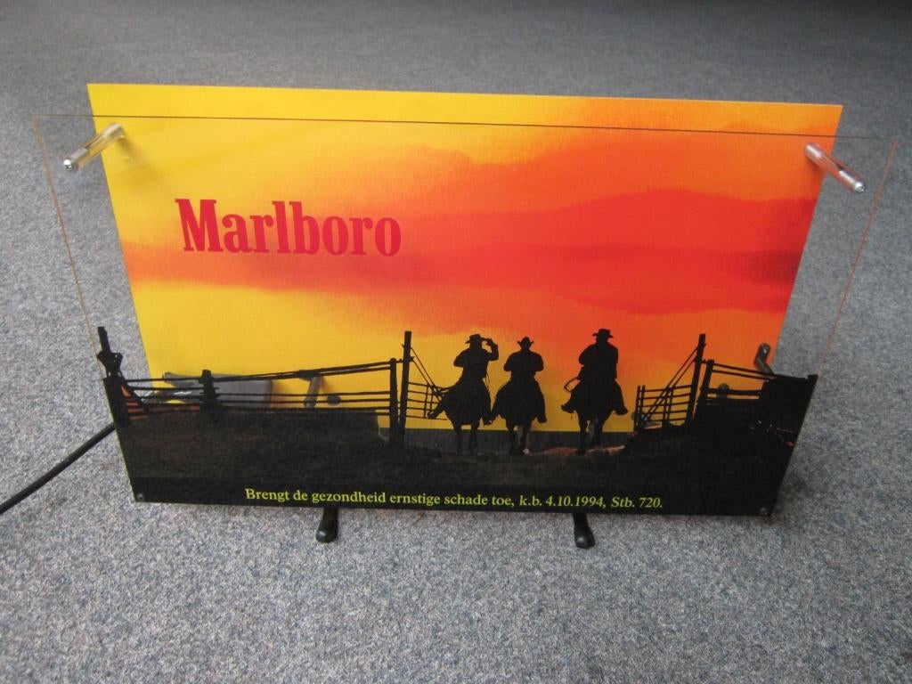 MARLBORO NEON LICHTRECLAME, Verzamelen, Ophalen, Zo goed als nieuw, Lichtbak of (neon) lamp