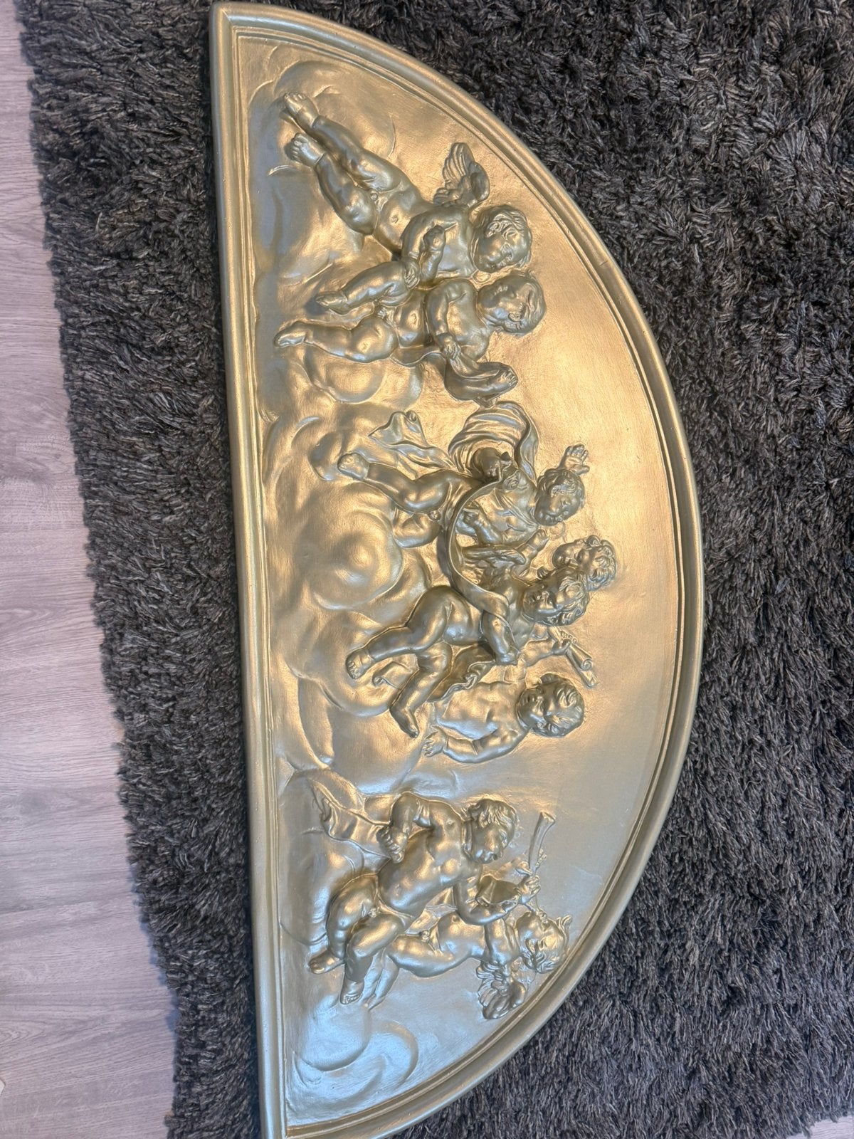 Gipsen engelen ornament goudkleur, Ophalen of Verzenden