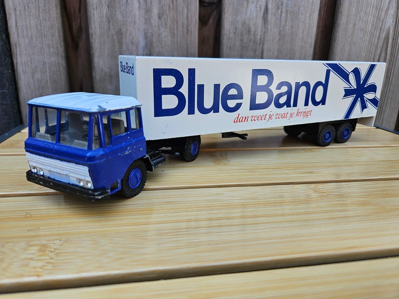 Lion Car Daf 2600 Blueband (3) - Metaal 1:50, Ophalen of Verzenden, Zo goed als nieuw, Bus of Vrachtwagen, Lion Toys