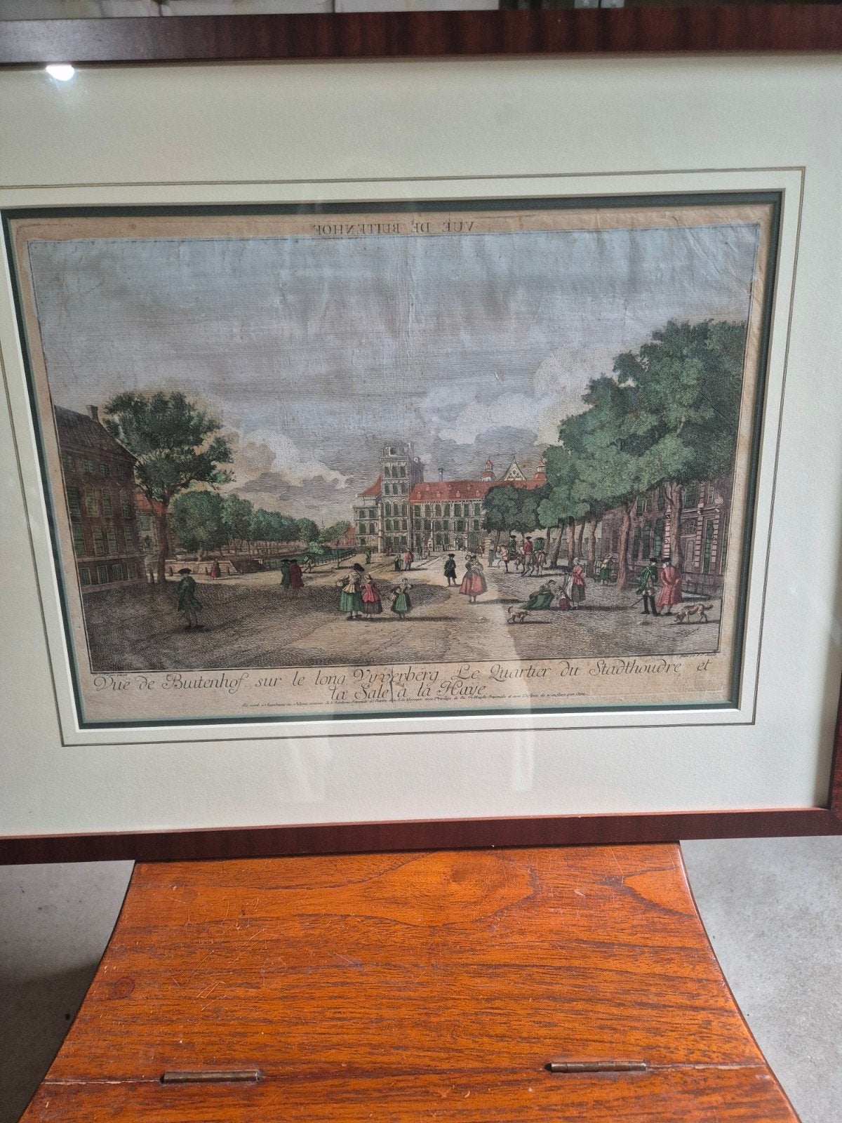 Gravure Buitenhof te 'Gravenhage - Historisch Stadsgezicht, Stadsgezicht, Ingelijst, Ophalen of Verzenden, Gravure