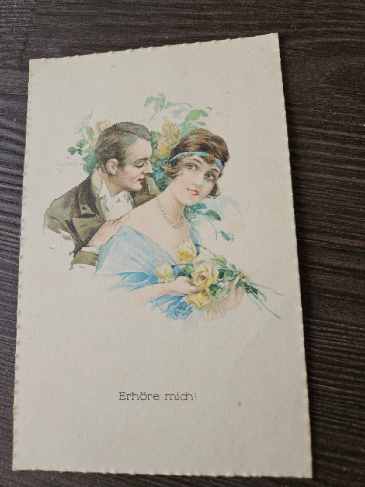 Romantische Ansichtkaart: 'Erhöre mich!', Ophalen of Verzenden, Voor 1920, Gelopen, Overige thema's