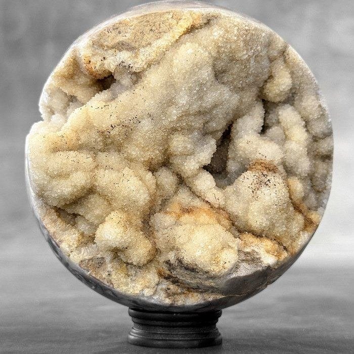 Prachtig geel kristal Bol op een standaard- 1600 g, Verzenden, Mineraal