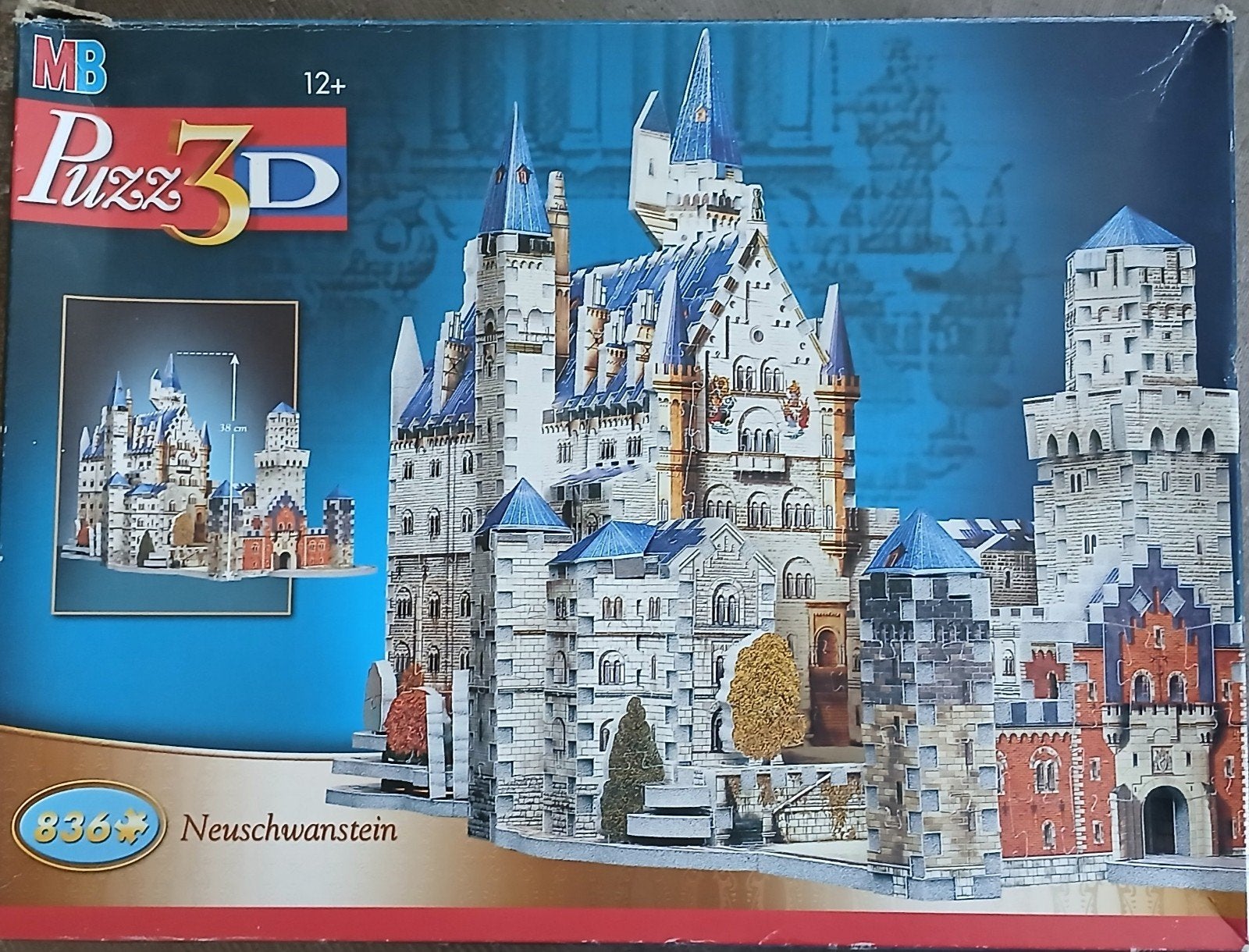 MB Puzz 3D Neuschwanstein Kasteel 836+ stukjes, Ophalen of Verzenden, 500 t/m 1500 stukjes, Gebruikt, Rubik's of 3D-puzzel