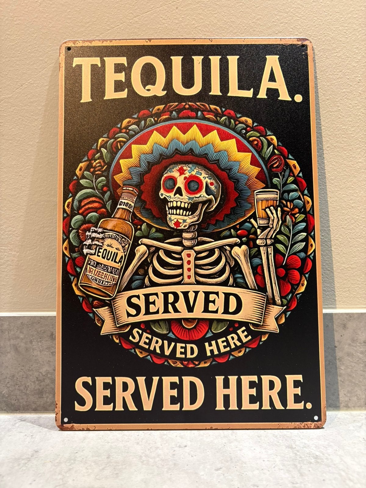 Mancave Bar Café Wanddecoratie metalen bordje merk Tequila, Ophalen of Verzenden, Zo goed als nieuw, Reclamebord