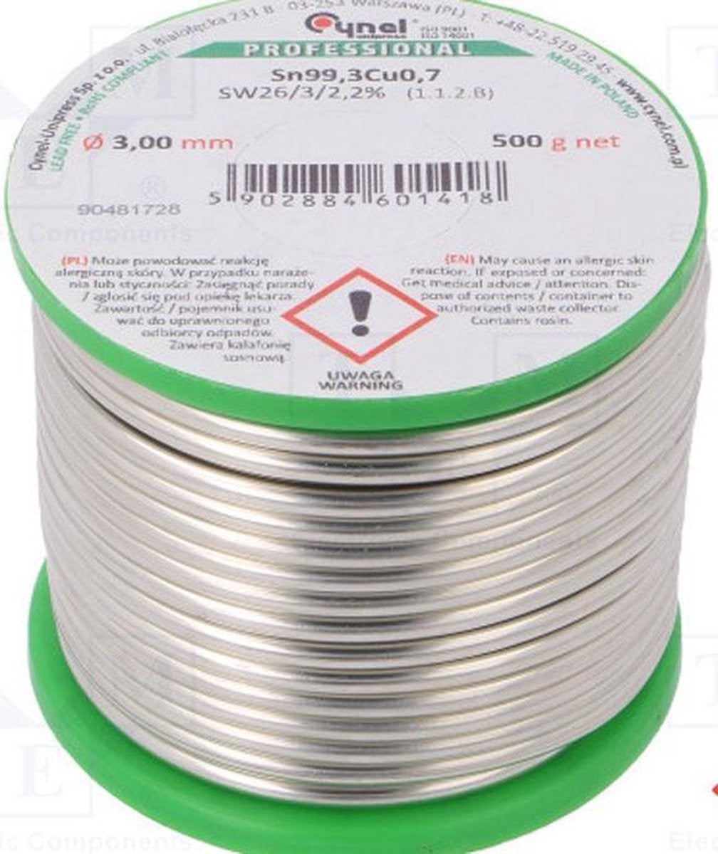 Soldeertin 2mm 500 gram nieuw, loodvrij sn99,3cu0,7, Ophalen of Verzenden, Zo goed als nieuw