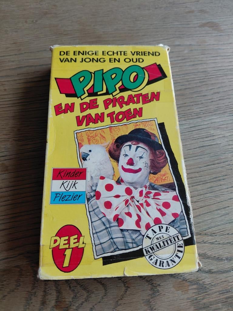 Pipo de Clown en de Piraten van Toen VHS. 1975., Alle leeftijden, Ophalen of Verzenden, Gebruikt, Kinderprogramma's en -films