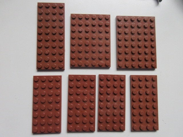 nr. 9427, 7 Roodbruine platte platen, Ophalen of Verzenden, Zo goed als nieuw, Lego