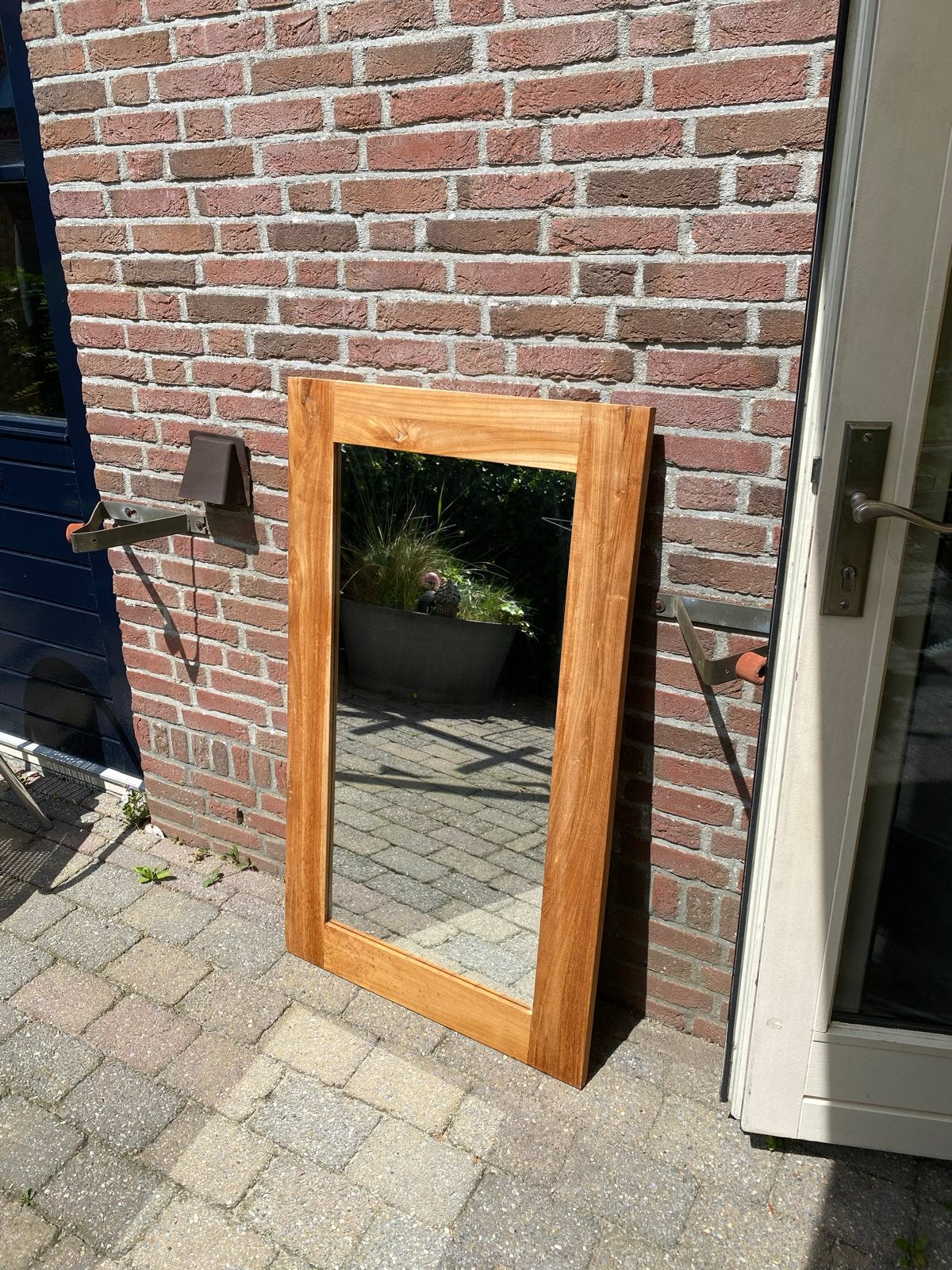 Massief houten spiegel 120x40 cm, Minder dan 50 cm, Gebruikt, 100 tot 150 cm, Ophalen of Verzenden