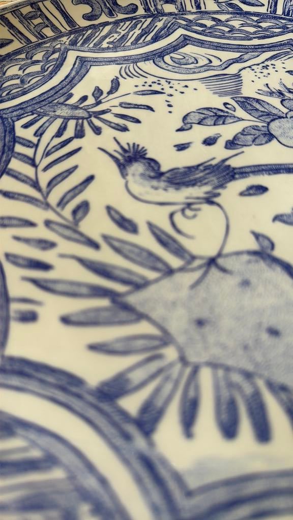 Gien OISEAU BLEU taartschaal, Ophalen of Verzenden, Zo goed als nieuw, Overige stijlen, Schaal of Schalen