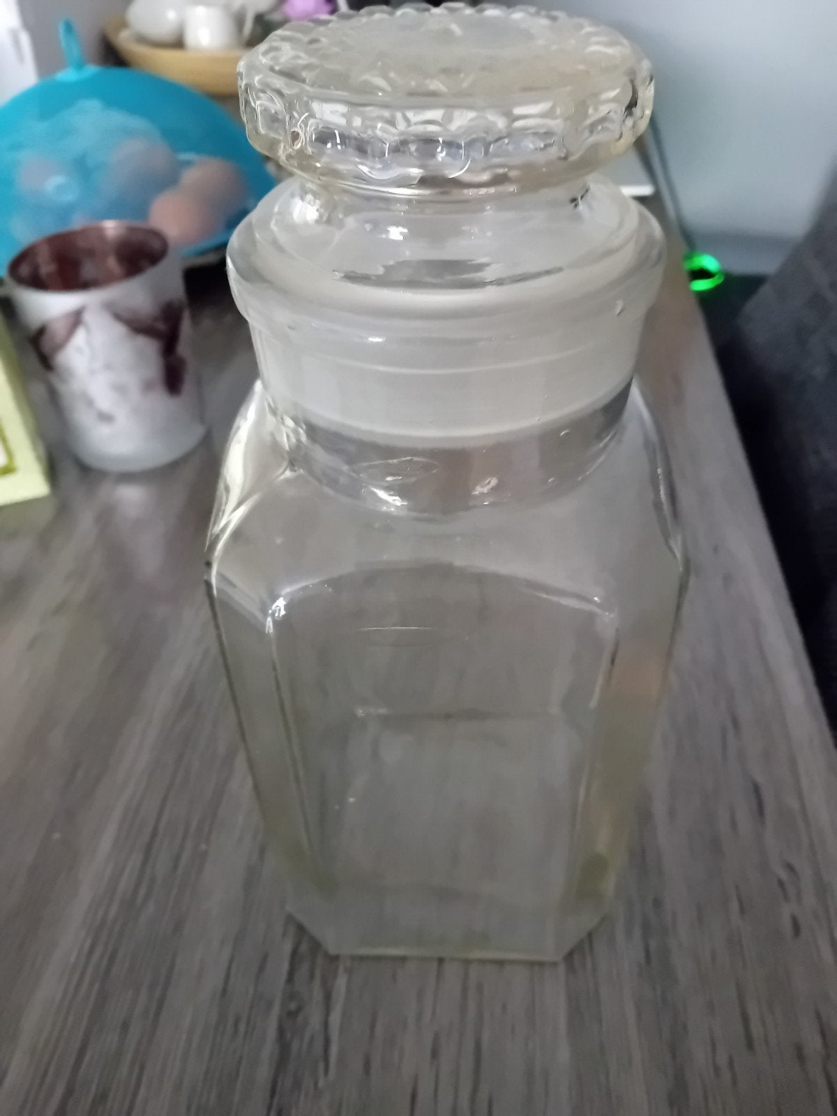 glazenpot. met deksel, Ophalen