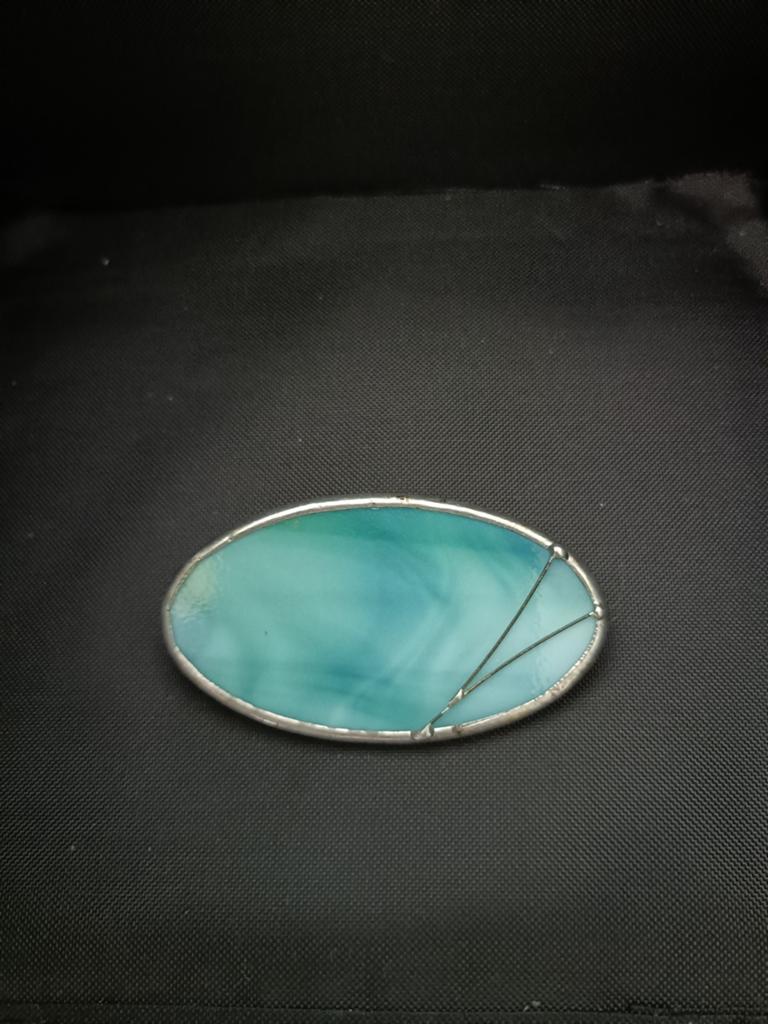 Foka Design Glazen Broche - Uniek en Stijlvol, Overige materialen, 4 tot 7 cm, Gebruikt, Ophalen of Verzenden