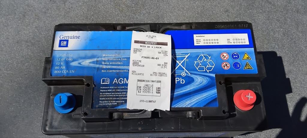 AGM accu. 800A 80AH.  Met recente teststrook., Ophalen
