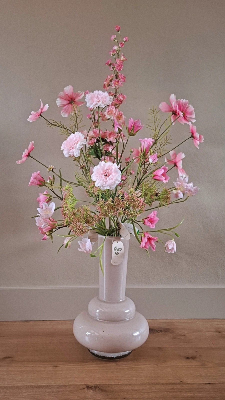 Zijden bloemen boeket roze VAN €59,95 VOOR €48, Binnen, Roze, Nieuw, Ophalen of Verzenden
