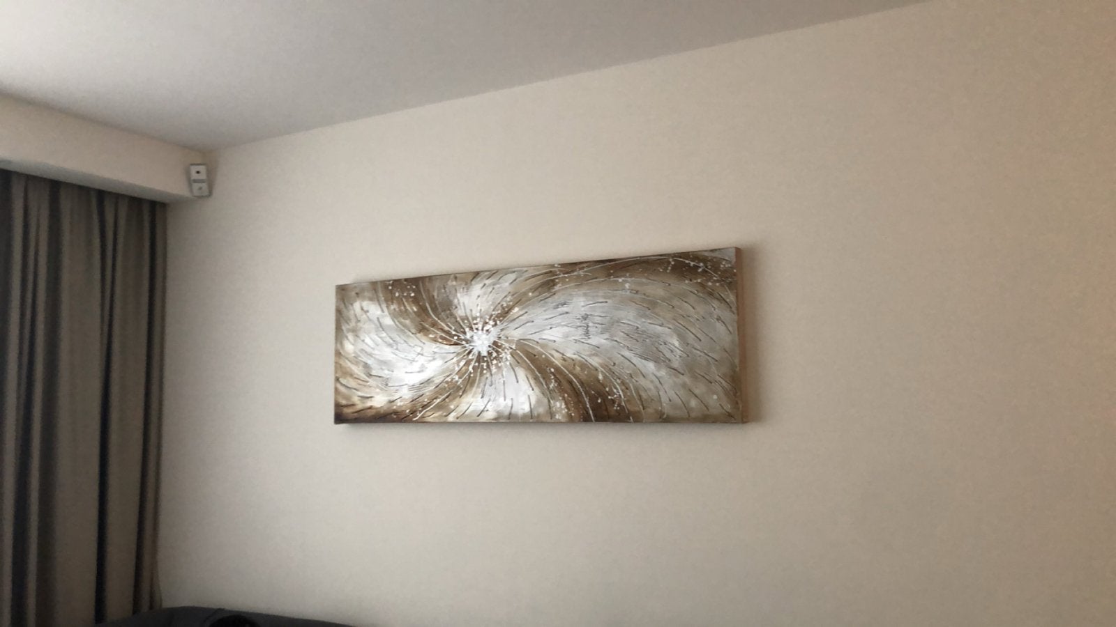 Modern abstract schilderij - zilver en brons, Ophalen
