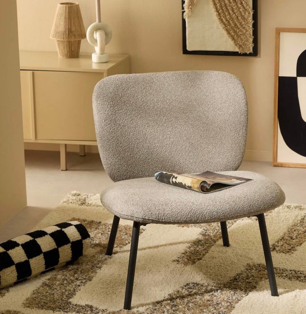 Fauteuil Nous Living-Taupe, Huis en Inrichting, Fauteuils, Ophalen, Minder dan 75 cm, Nieuw, Stof
