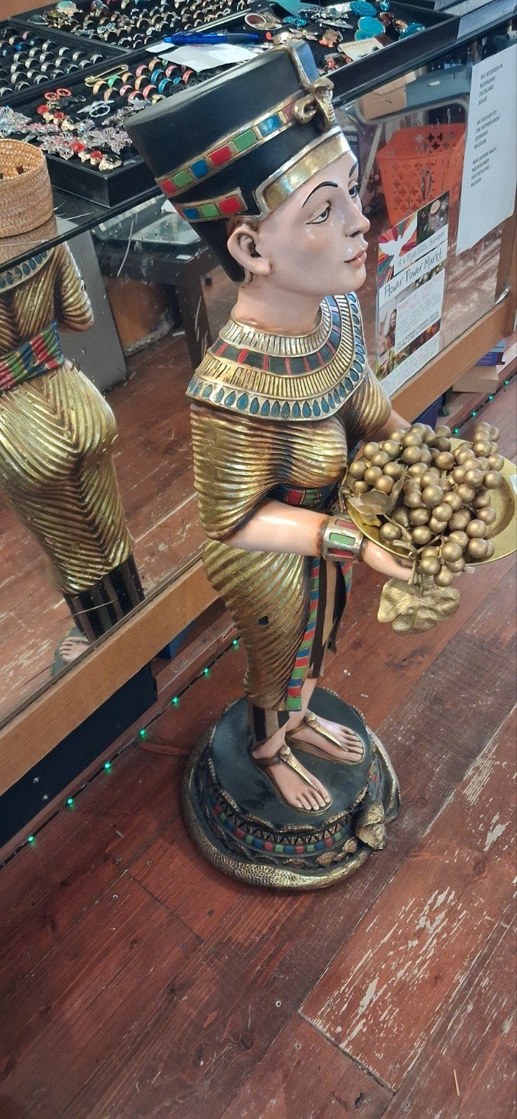 Groot Egyptisch beeld , 114cm hoog, Ophalen of Verzenden, 1 meter - 2 meter, Overige materialen, Beeld
