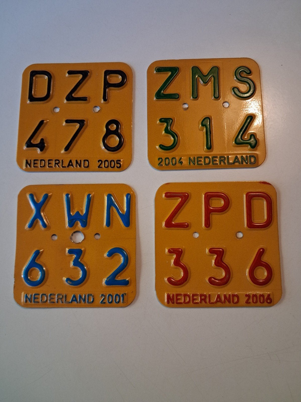 4 Brommer Kentekenplaten/Nummerborden, Ophalen of Verzenden, Gebruikt