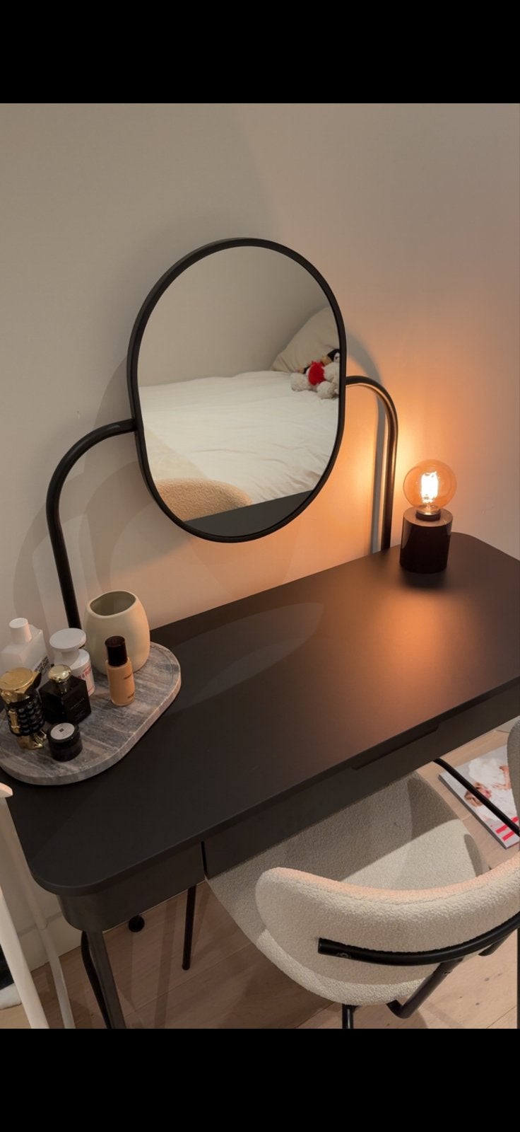 IKEA GRÅFJÄLLET Kaptafel met spiegel, antraciet, Ophalen, Metaal of Aluminium, 100 tot 150 cm, 50 tot 100 cm