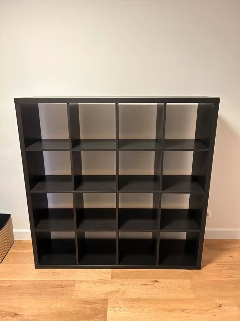 16 vaks kallax open kast vakkenkast 4x4 zwart, Ophalen, 100 tot 150 cm, 5 laden of meer, 100 tot 150 cm