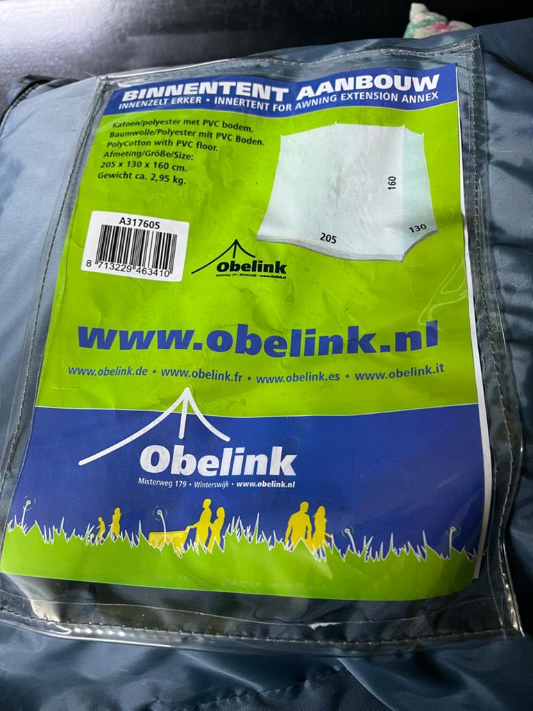 Obelink Binnentent Aanbouw - Katoen/Polyester, Ophalen of Verzenden, Zo goed als nieuw, Tot en met 2