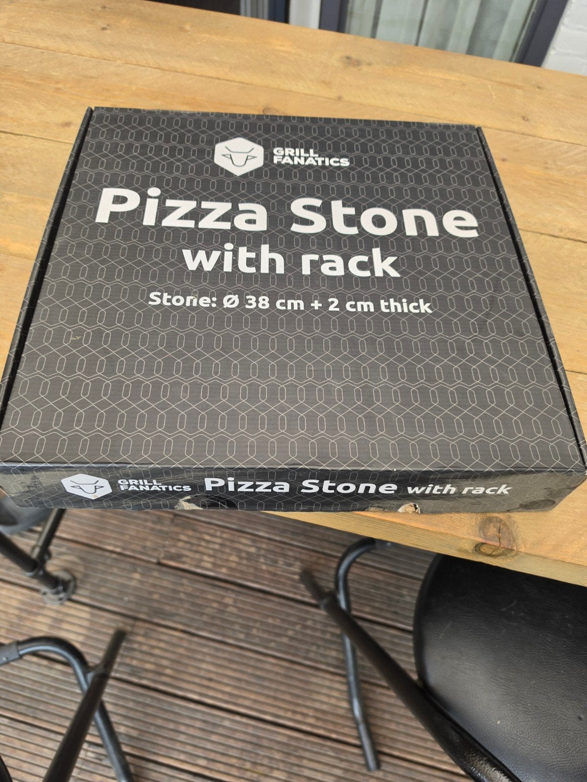 Grill Fanatics Pizzasteen met rek - Ø 38 cm, Ophalen of Verzenden, Nieuw, Grill Fanatics
