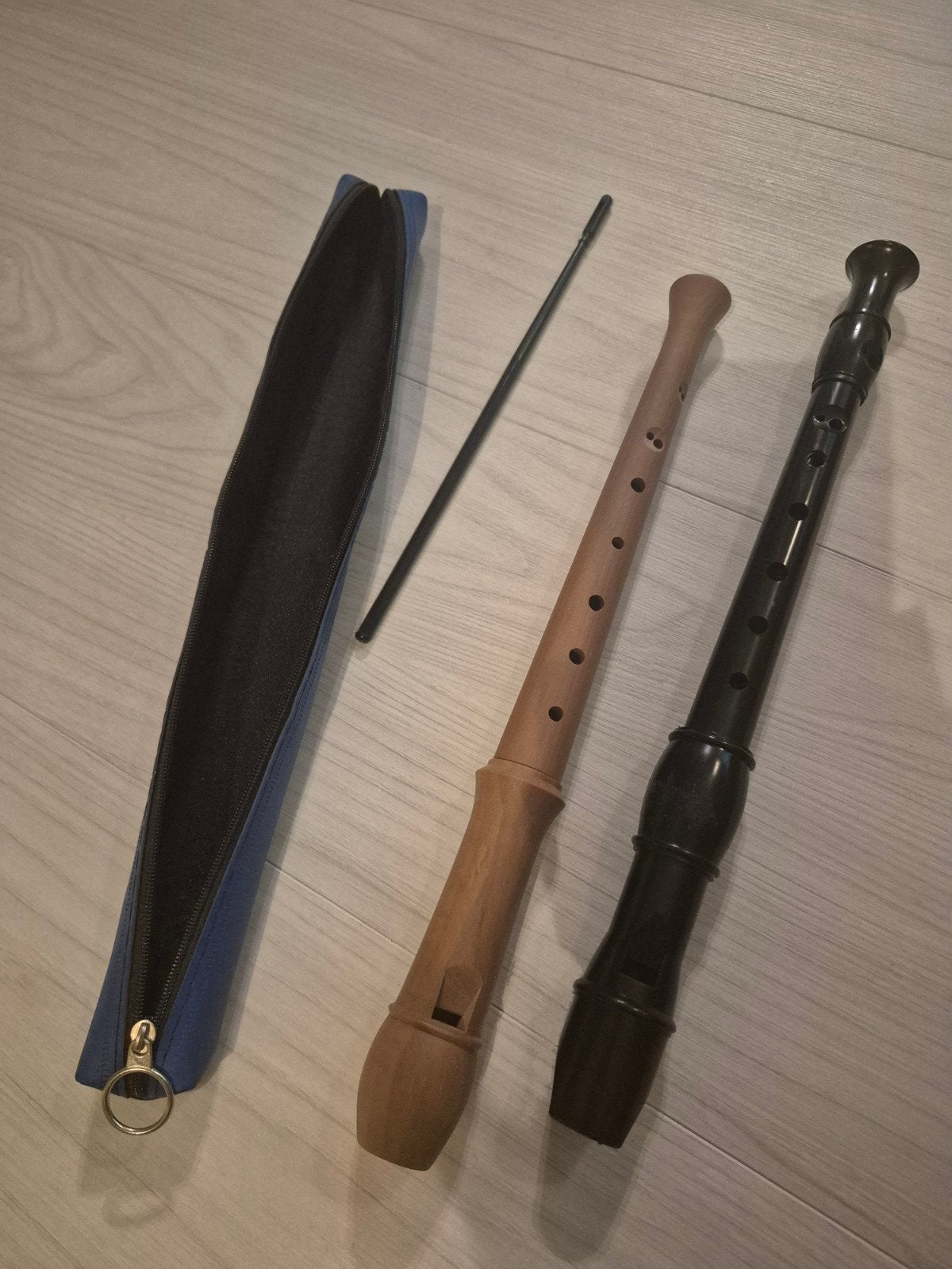 Blokfluiten set met hoesje, Ophalen of Verzenden, Gebruikt, Sopraan of Sopranino, Met koffer, hoes of etui