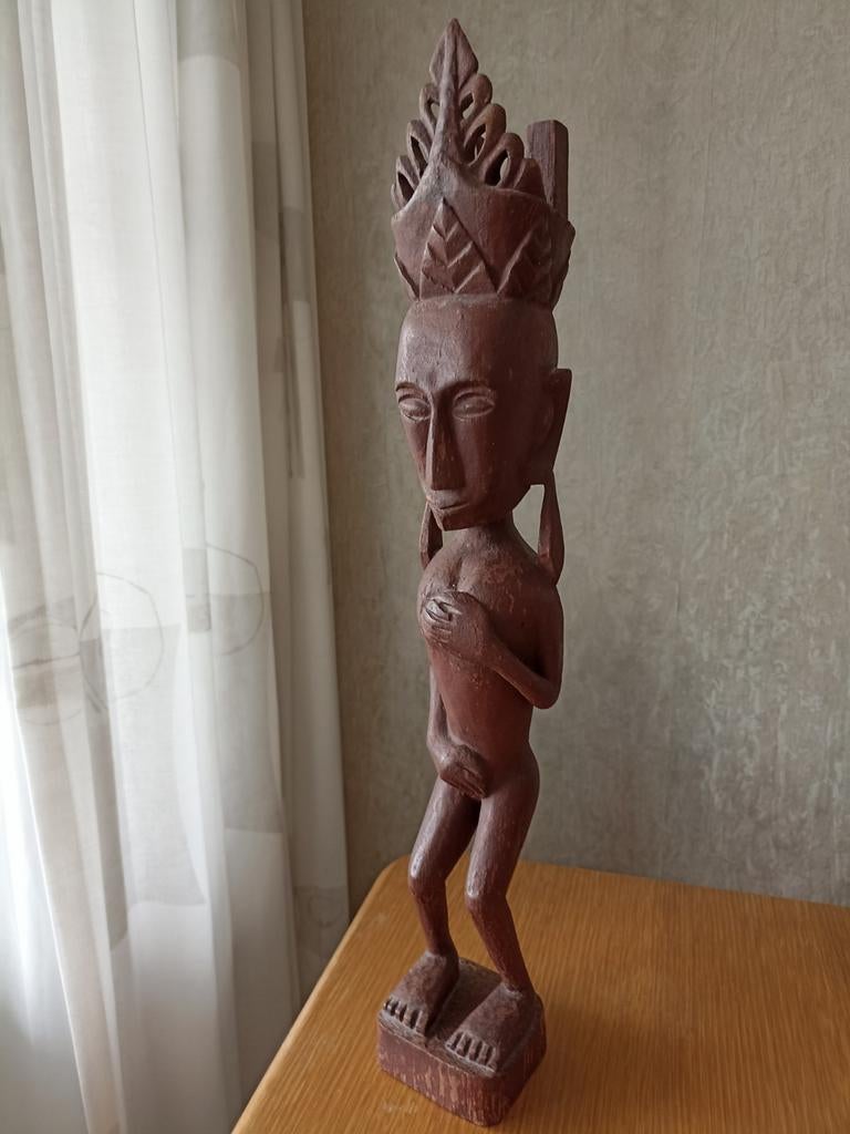 Art Deco ritueel beeld uit Congo van de Beteka kunst 49,5cm, Antiek en Kunst, Kunst | Beelden en Houtsnijwerken, Ophalen of Verzenden