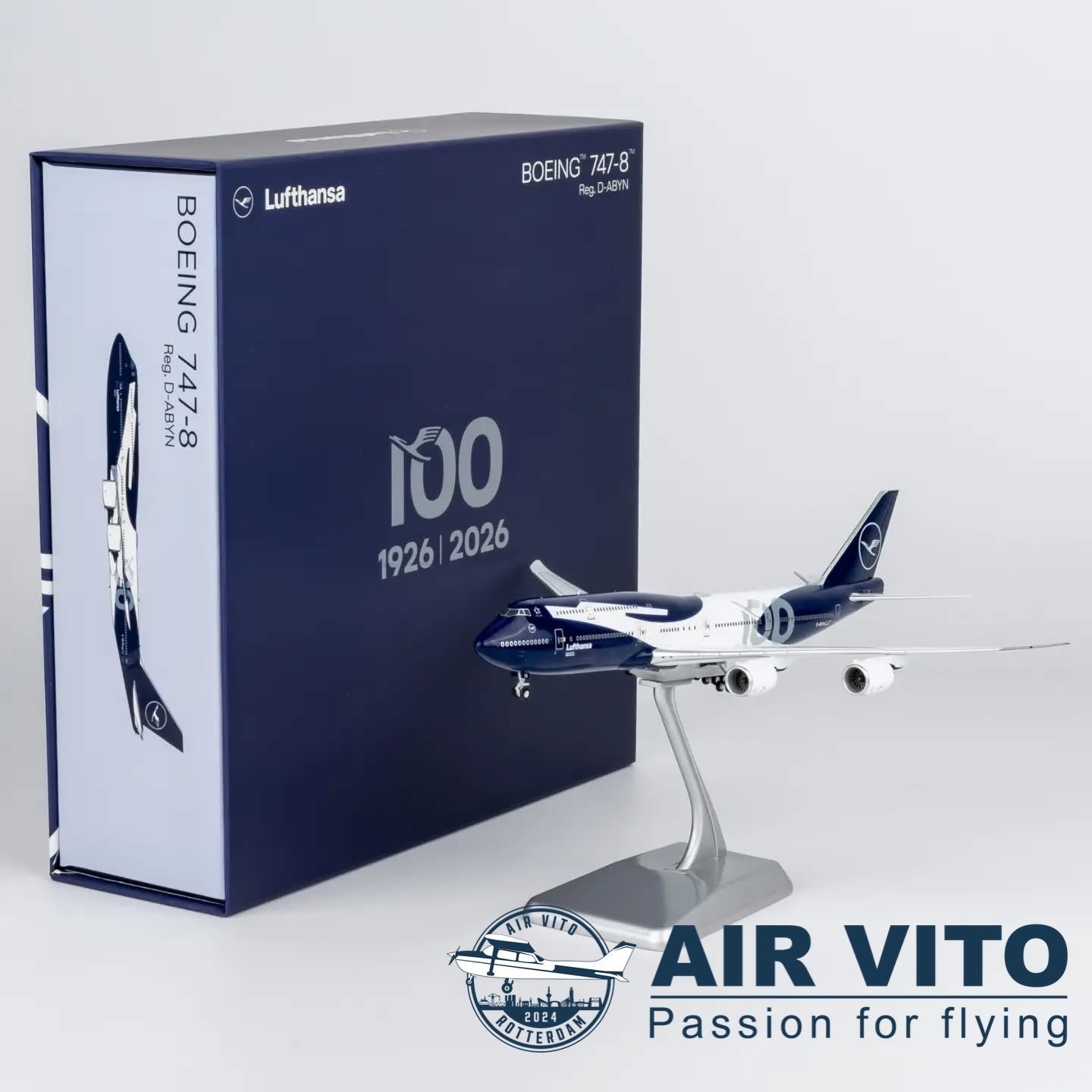 Boeing 747-8 Lufthansa 100 Jaar D-ABYN NG Models 1:400, 2992jb, Schaalmodel, Ophalen of Verzenden, Operations@airvito.com