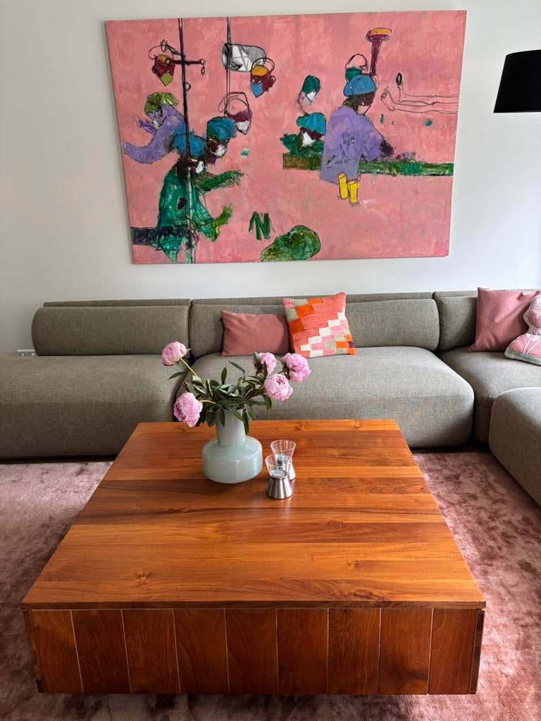 Borreltafel hout Bert Plantagie stijl, Vierkant, Zo goed als nieuw, Bert Plantagie, 75 cm of meer