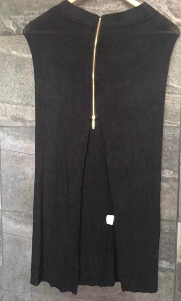 Zwarte lange rok met gouden rits Italiaans design nieuw, Zwart, Nieuw, Ophalen of Verzenden, Maat 34 (XS) of kleiner