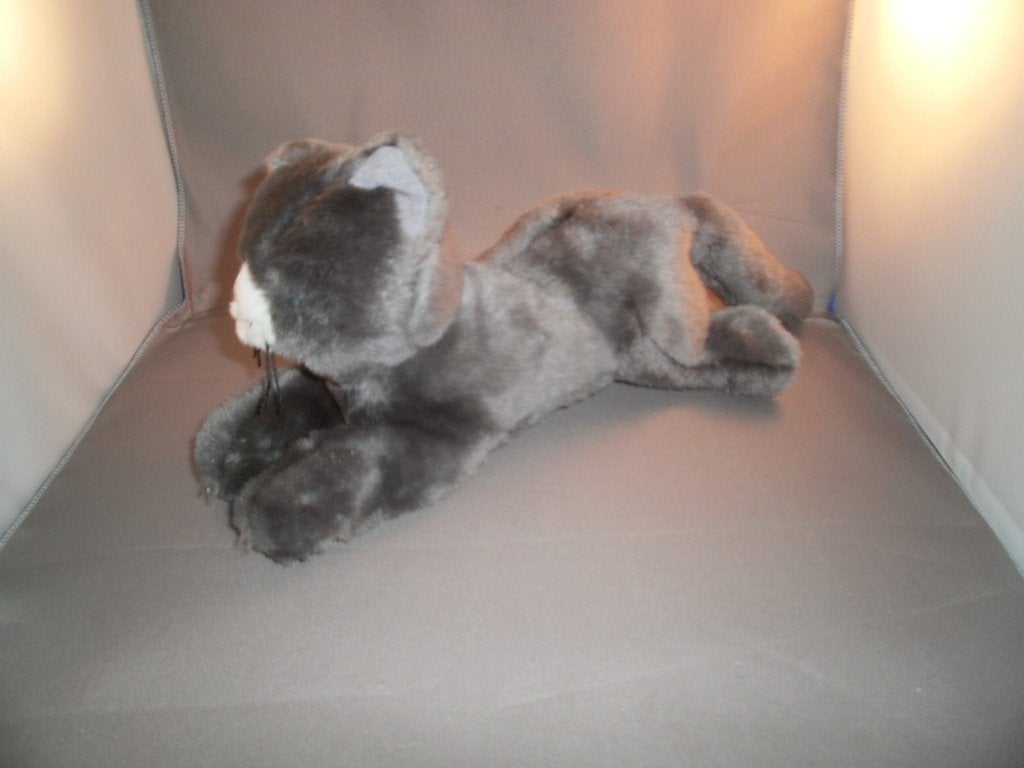 Ikea minnen kat/poes grijs blauwe ogen witte snuit 38 cm, IKEA, Grijs, Nieuw, Ophalen of Verzenden