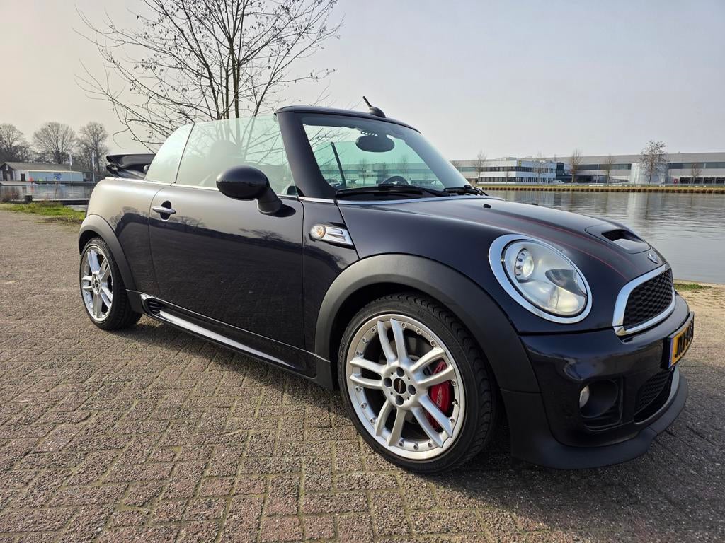 2012 Mini John Cooper Works Cabrio, Full options, Reef Blue, Auto's, Voorwielaandrijving, Euro 5, Zwart, 4 cilinders