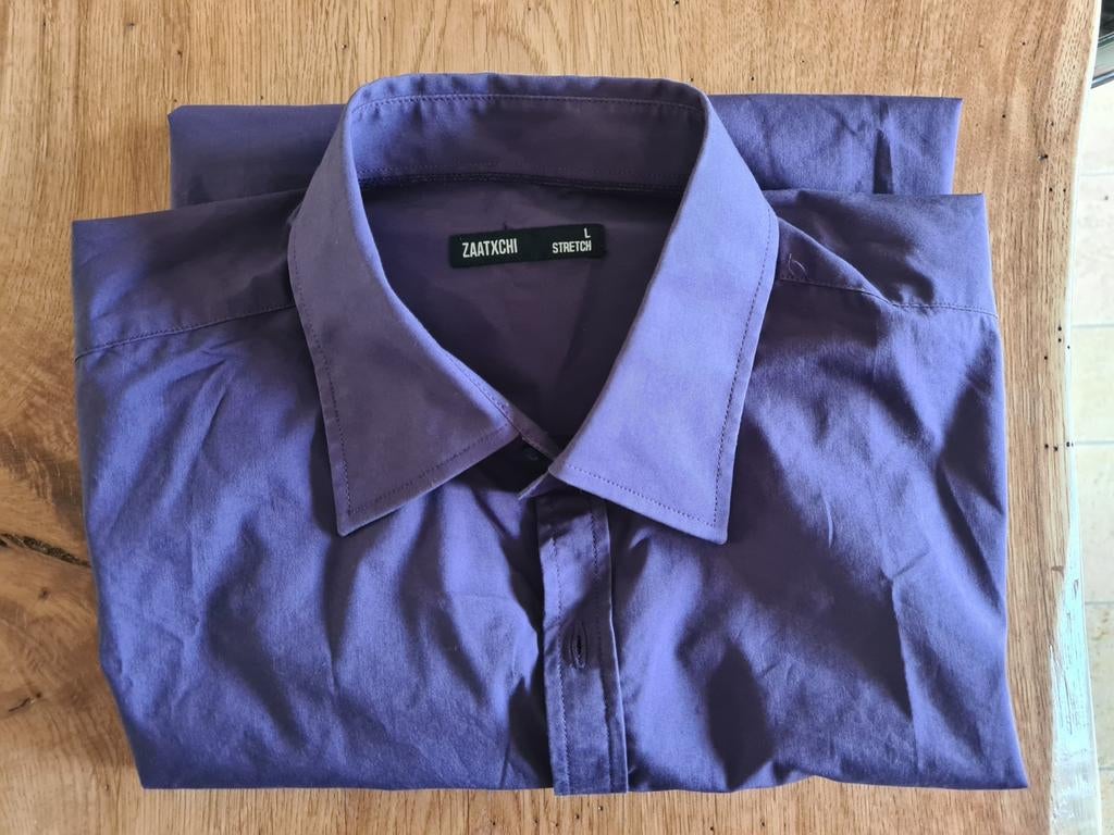 Zaatxchi stretch overhemd maat L
Paars, Kleding | Heren, Ophalen of Verzenden, Zo goed als nieuw, Paars