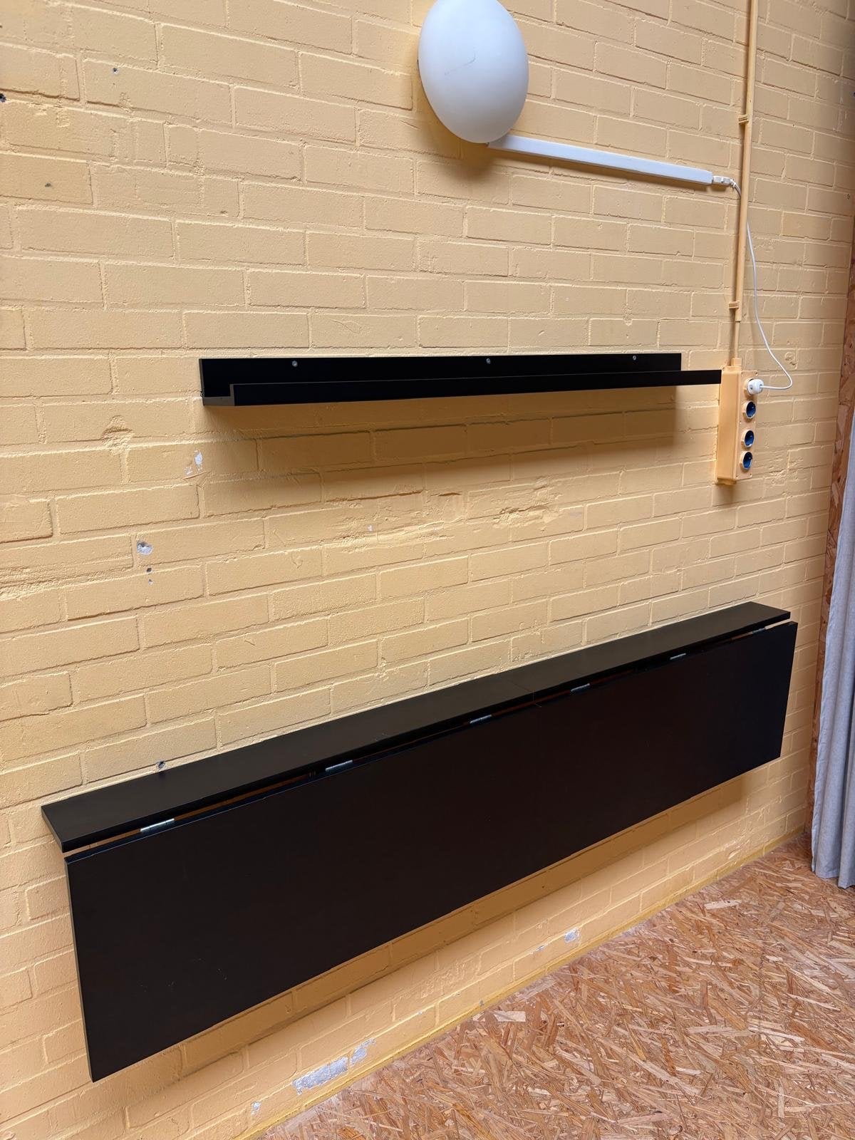 2x IKEA opklapbare wandtafel - Zwart, Ophalen, Minder dan 45 cm, Gebruikt, 75 cm of meer