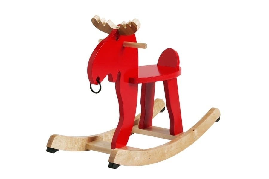 Rood Houten Schommelspeelgoed ikea, Ophalen of Verzenden, Zo goed als nieuw, Rij- of Hobbelspeelgoed