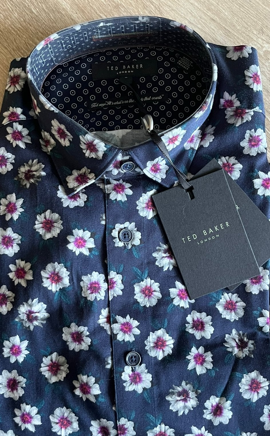 Ted Baker stretch overhemd, maat 2(S), nieuw, wvp €125,00, Kleding | Heren, Overhemden, Ted Baker, Overige kleuren, Halswijdte 38 (S) of kleiner