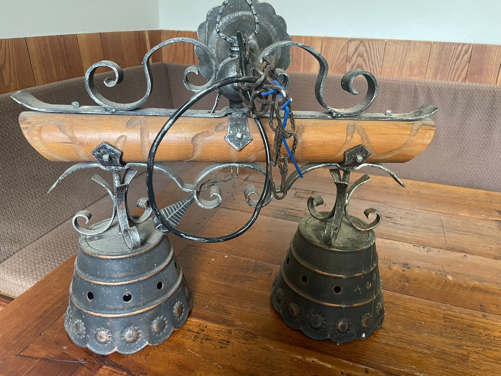 Antieke lamp, ijzer, Ophalen, Gebruikt